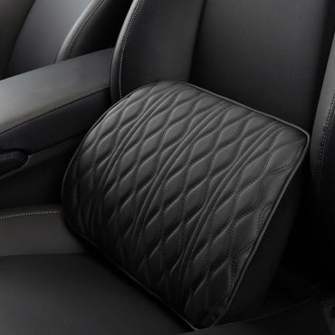 Car Headrest Pillow Leather Embroidered Seat Supports - Rarecars